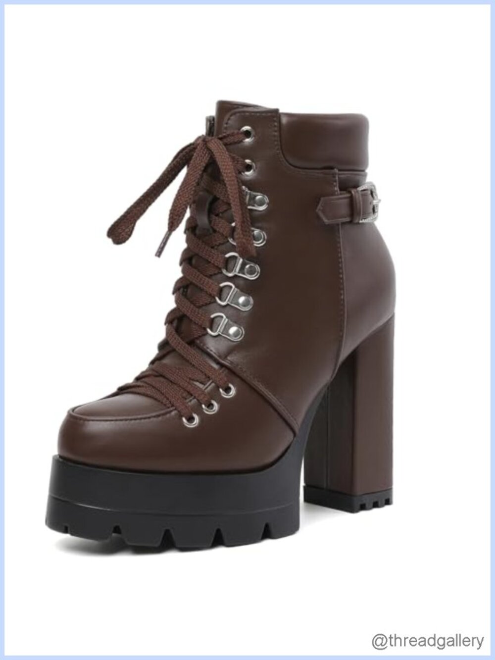 Women's High Heel Ankle Boots Round Toe Platform Lace Up Suede Booties